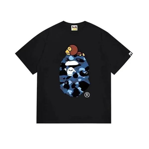 A Bathing Ape ABC Camo Ape Head T-Shirt Black - 1