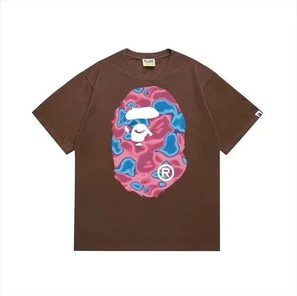 A Bathing Ape Camo Ape Head Brown T-Shirt - 1