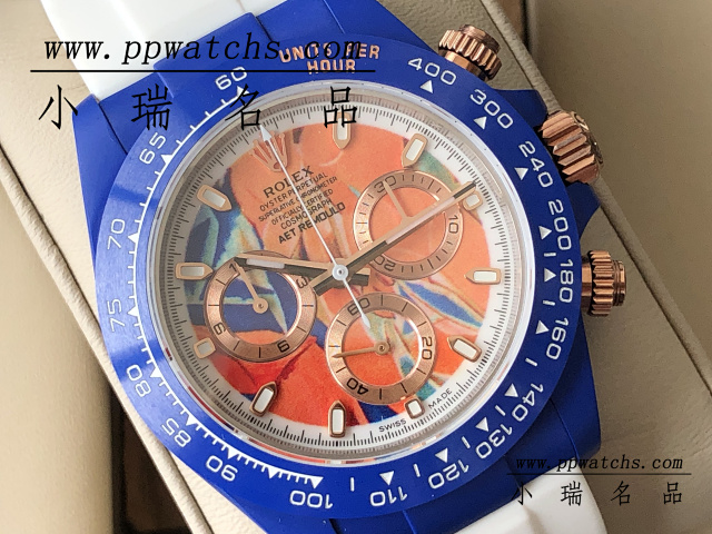 【AET 定制款】蓝色陶瓷壳迪通拿，4130机芯