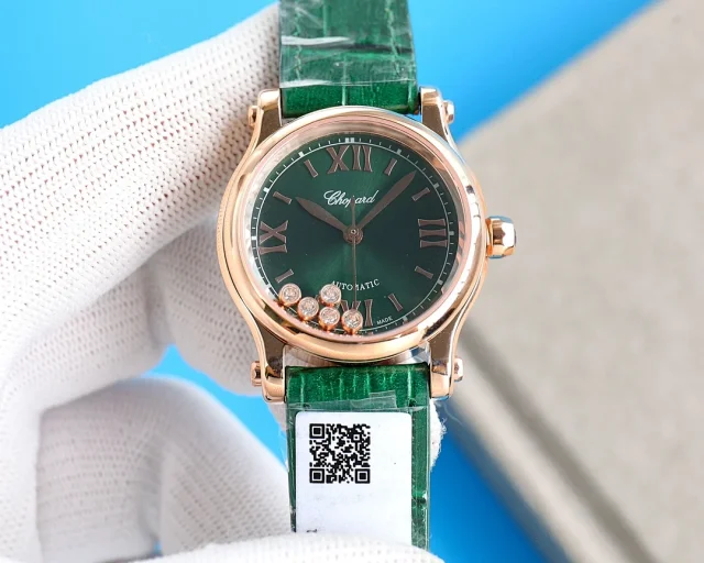 Chopard Watches Happy Diamonds automatic watch with floating diamond accents and Roman numeral dial product detail image 7