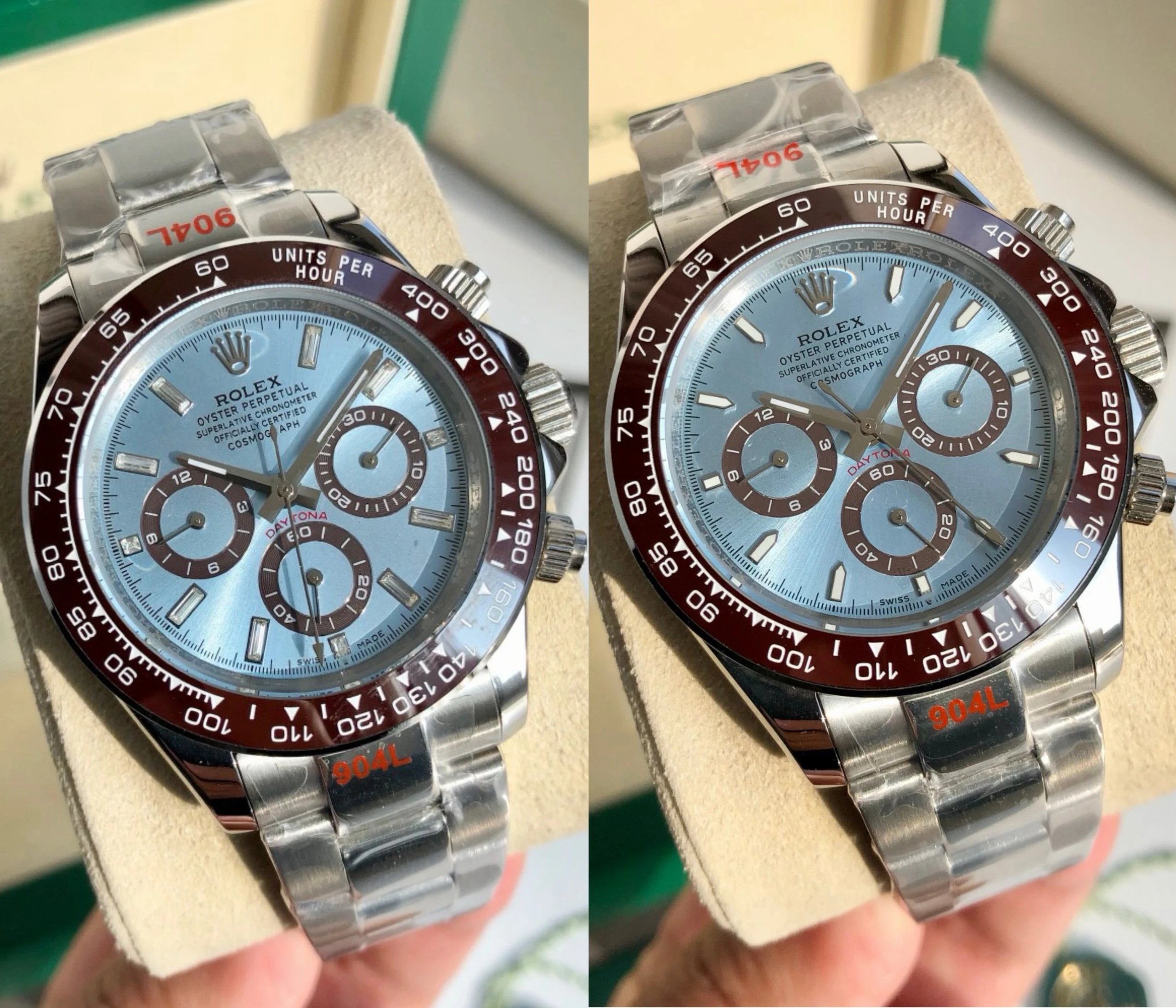 【On Sale】GD Factory Rolex Daytona Ice Blue Dial 40mm Men's Mechanical Watch, Steel Bracelet, Birthday Gift, Luminous, Water-Resistant, Men's Sports Watch with Calendar, Watch Box