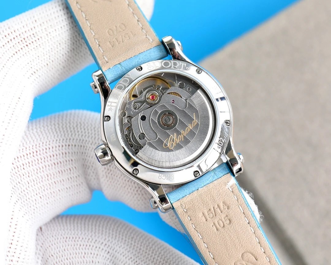 Design Chopard Happy Sport Automatic Red Dial Rose Gold Watch Watches - 13