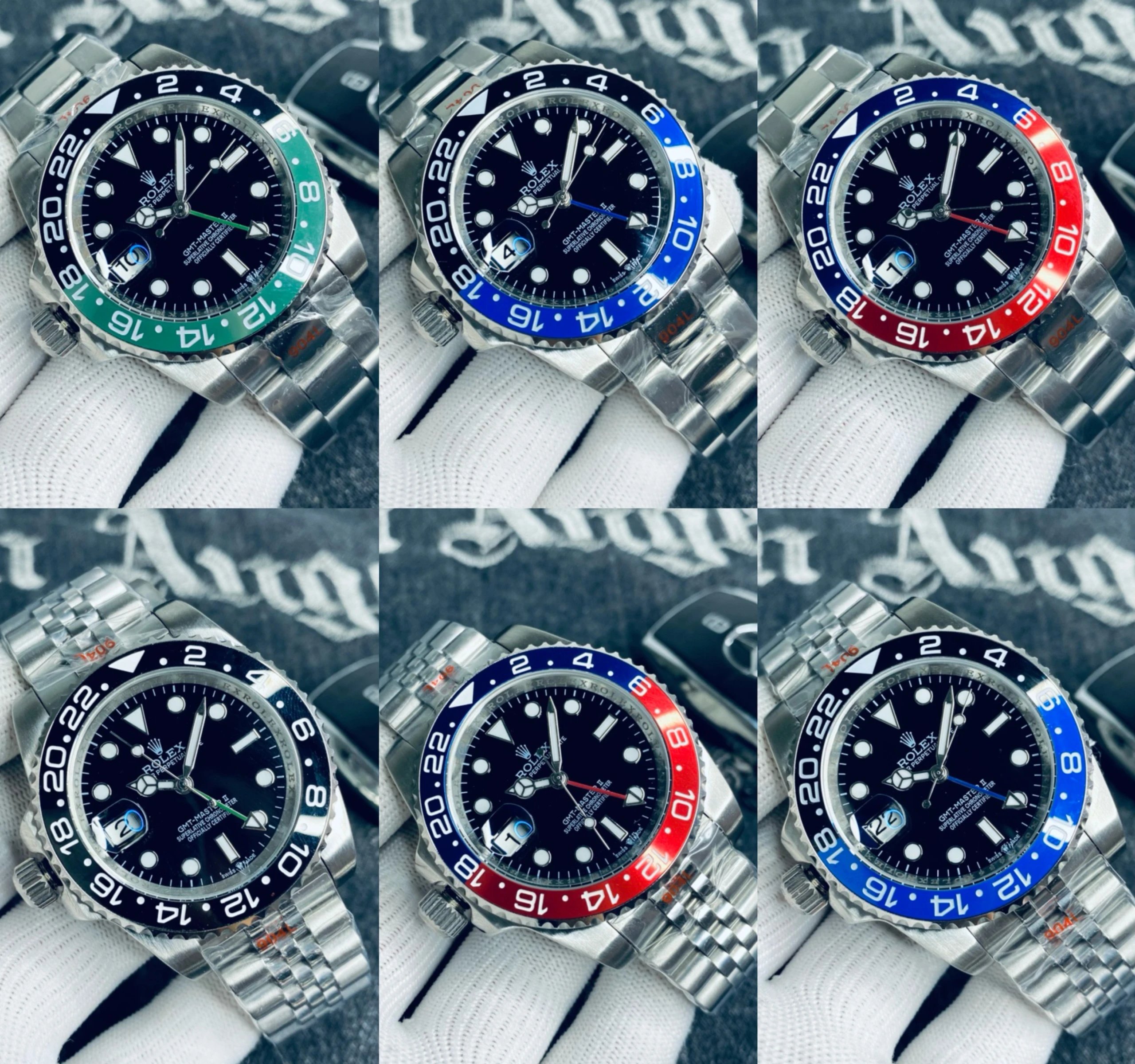 DX105-6 Left-Handed Watch Pepsi Bezel 40mm Sapphire Crystal Steel Bracelet Business Watch