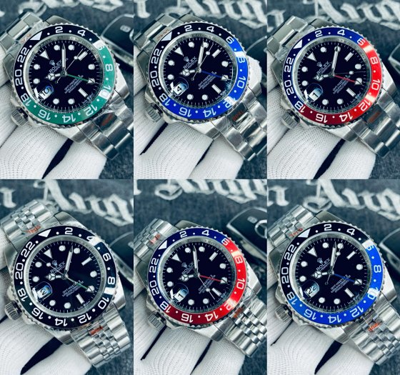 DX105-6 Left-Handed Watch Pepsi Bezel 40mm Sapphire Crystal Steel Bracelet Business Watch