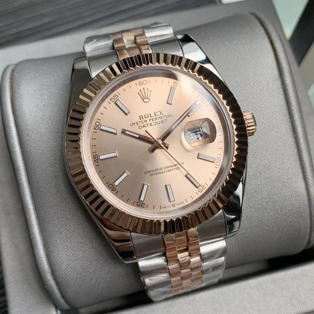 Rose gold shell, champagne gold plate, five-bead steel belt 41MM (for men) / Without full package