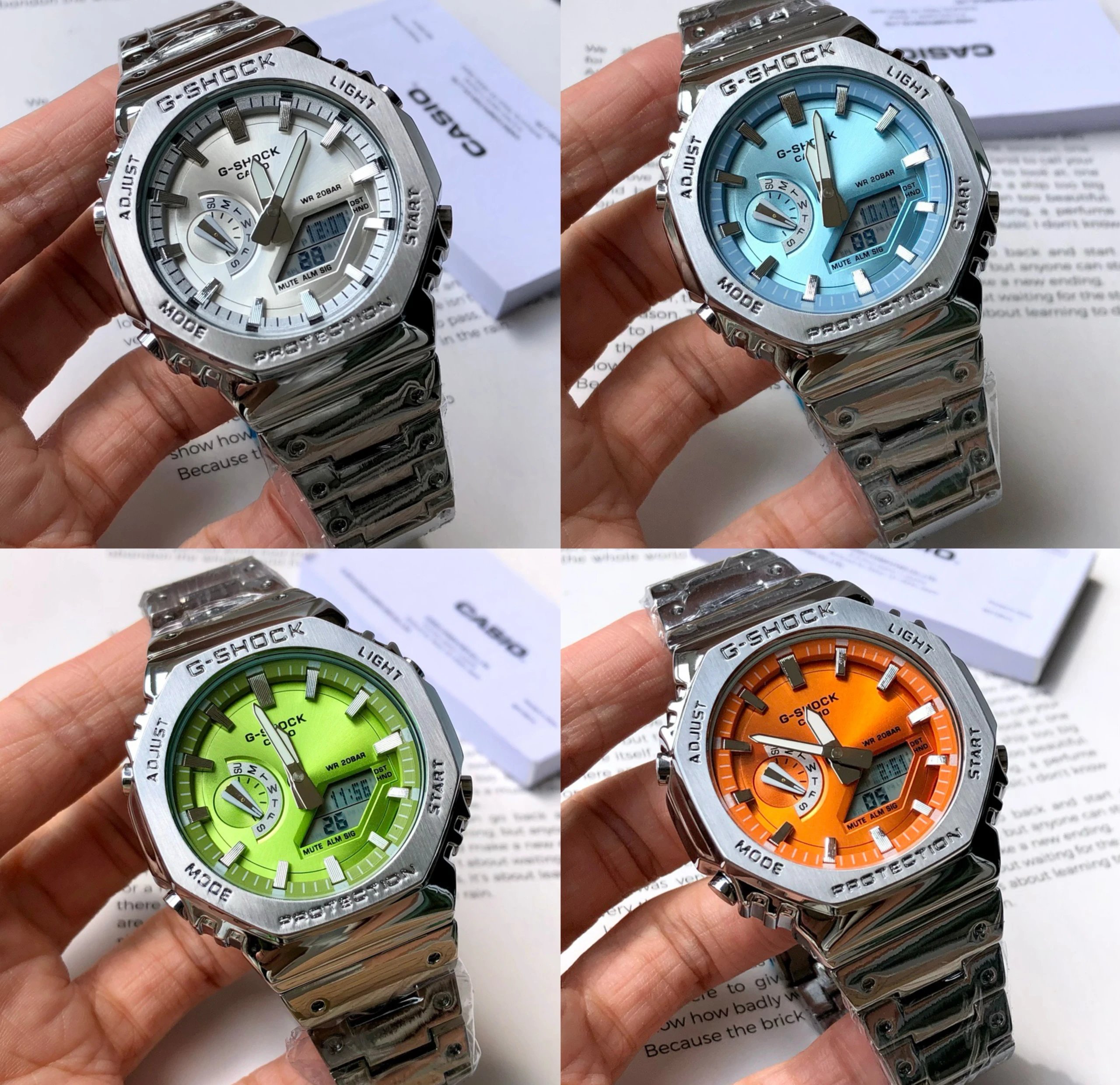 [Special Offer] G-SHOCK Casioak GA2100 44mm Quartz Watch with Steel Strap, Men's Watch with Calendar, Luminous, Water-Resistant, Sports Watch, Electronic Watch, Birthday Gift, Includes Watch Box