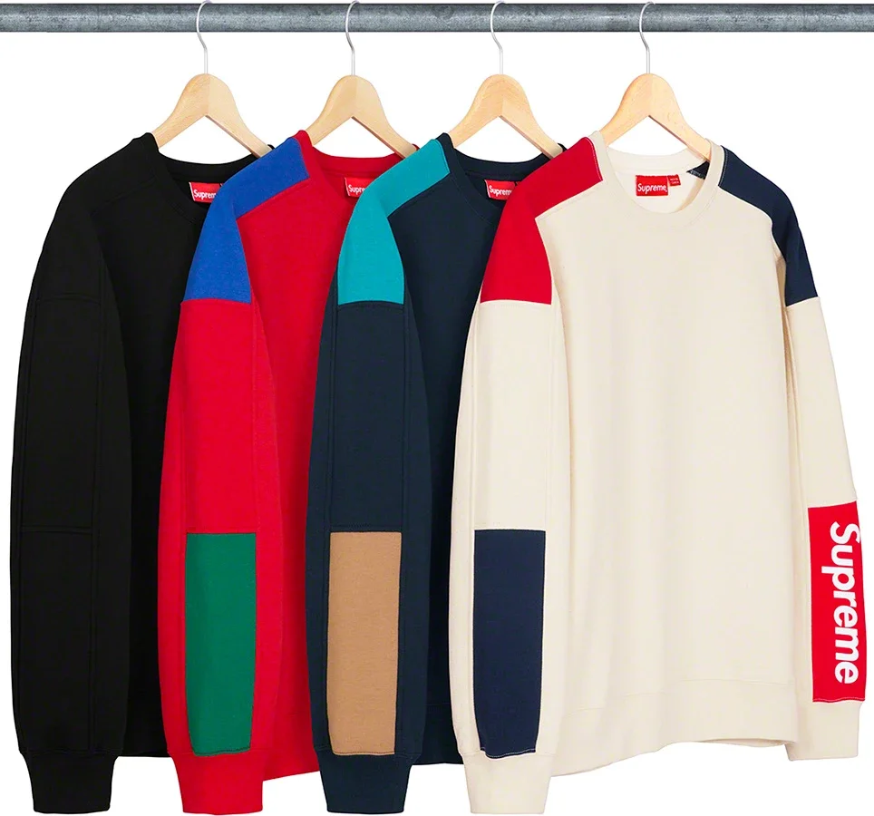 Supreme 19SS Week1 FormulaCrewneck 麒麟臂拼色套头卫衣