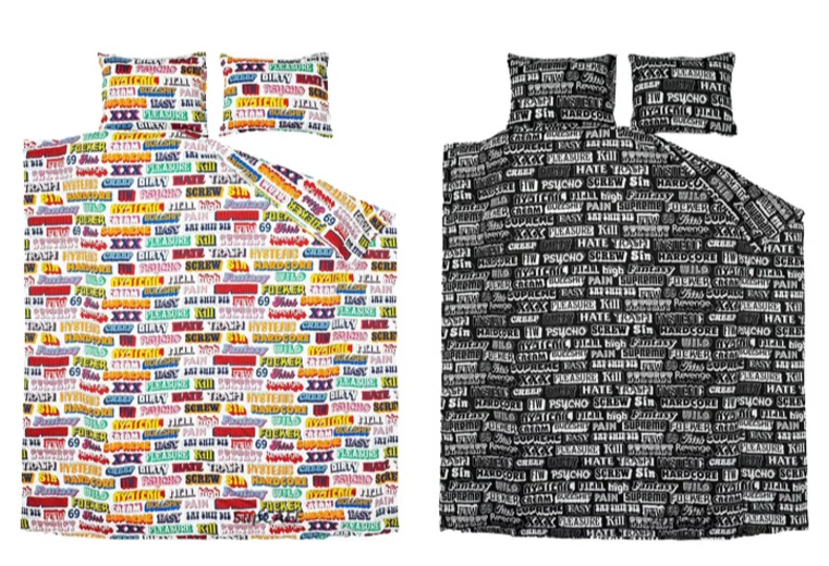 Supreme x Hysteric Text Duvet Pillow Set 标语床单被套