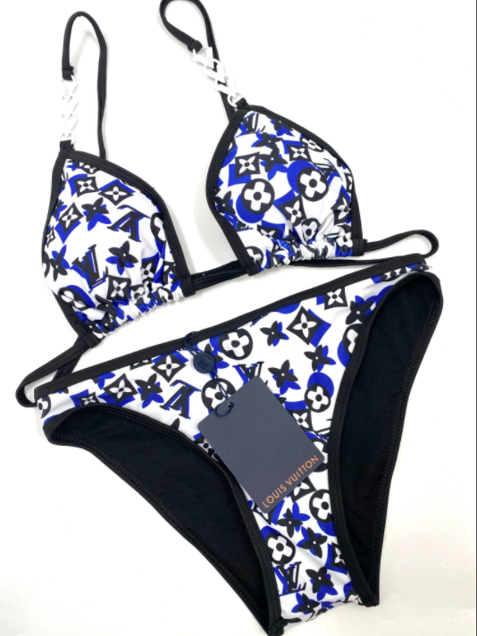 Louis Vuitton Monogram Print Triangle Bikini Set