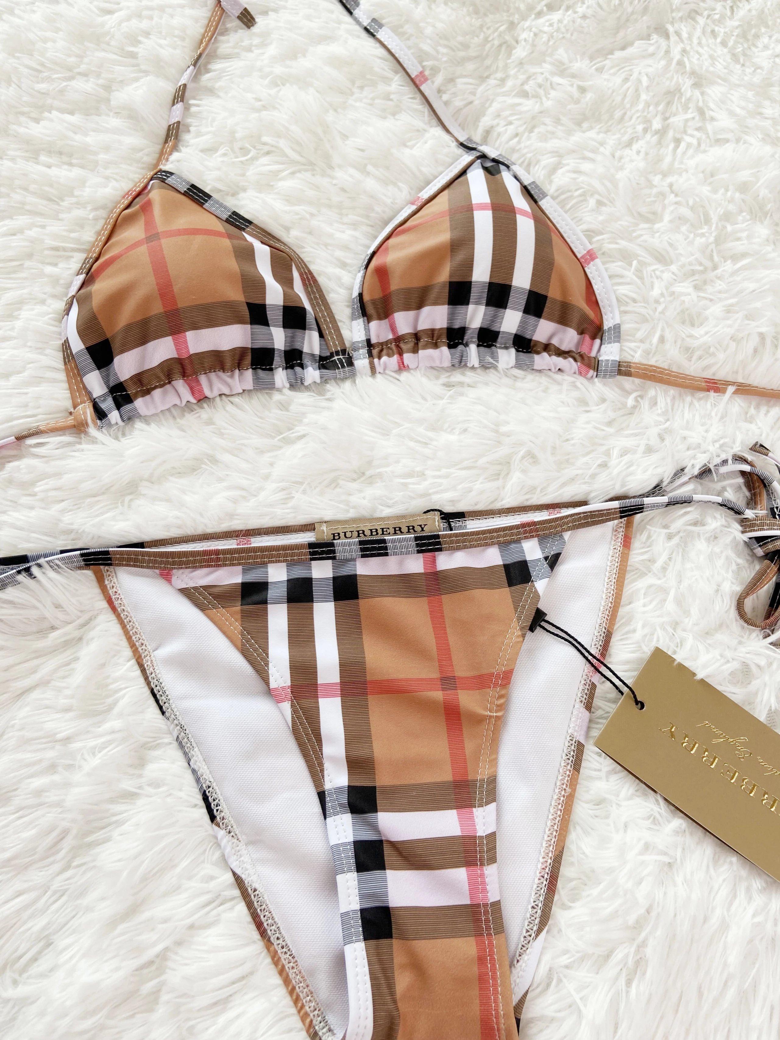 Burberry Vintage Check Triangle Bikini Set