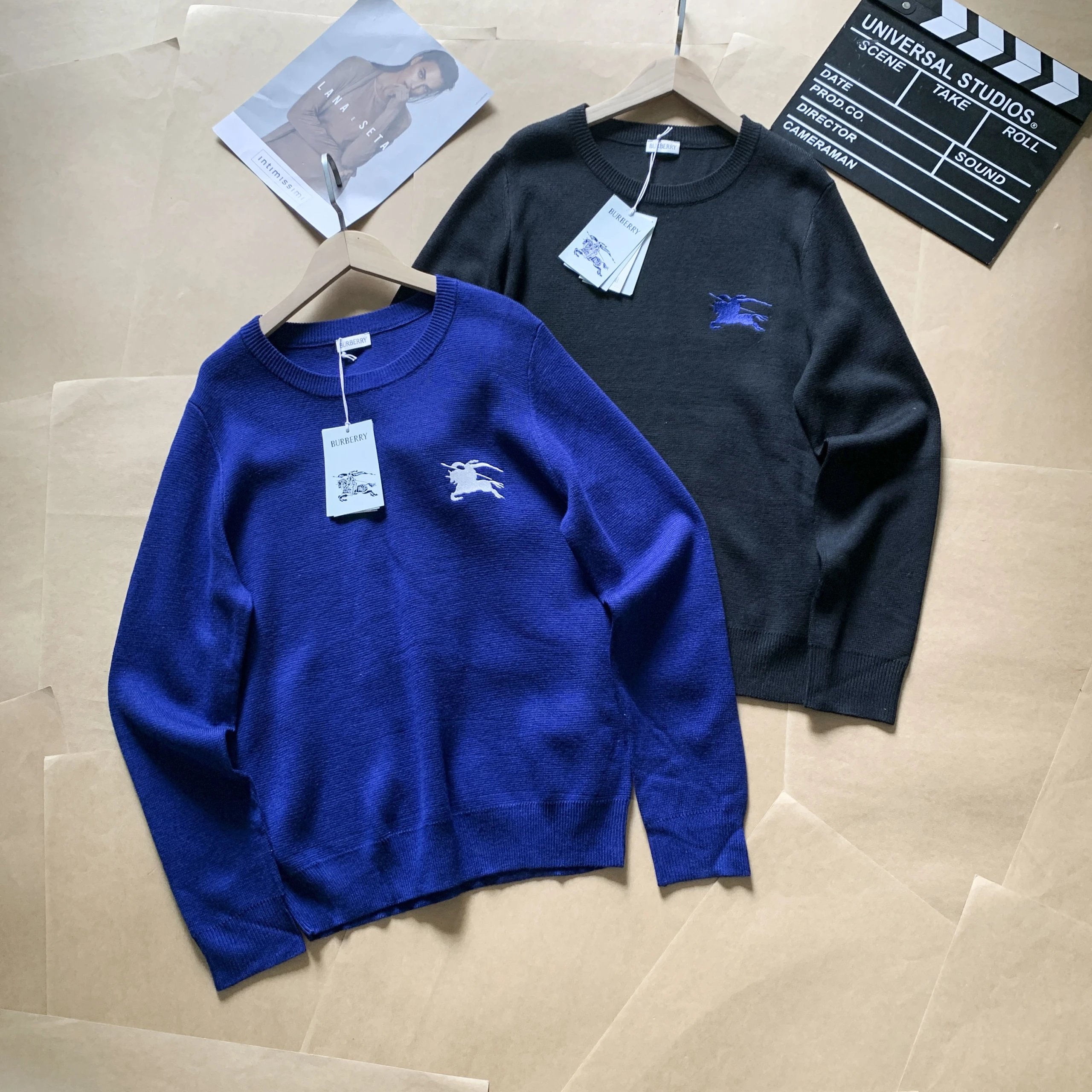 BUR Horse Embroidery Couple Crewneck Sweater