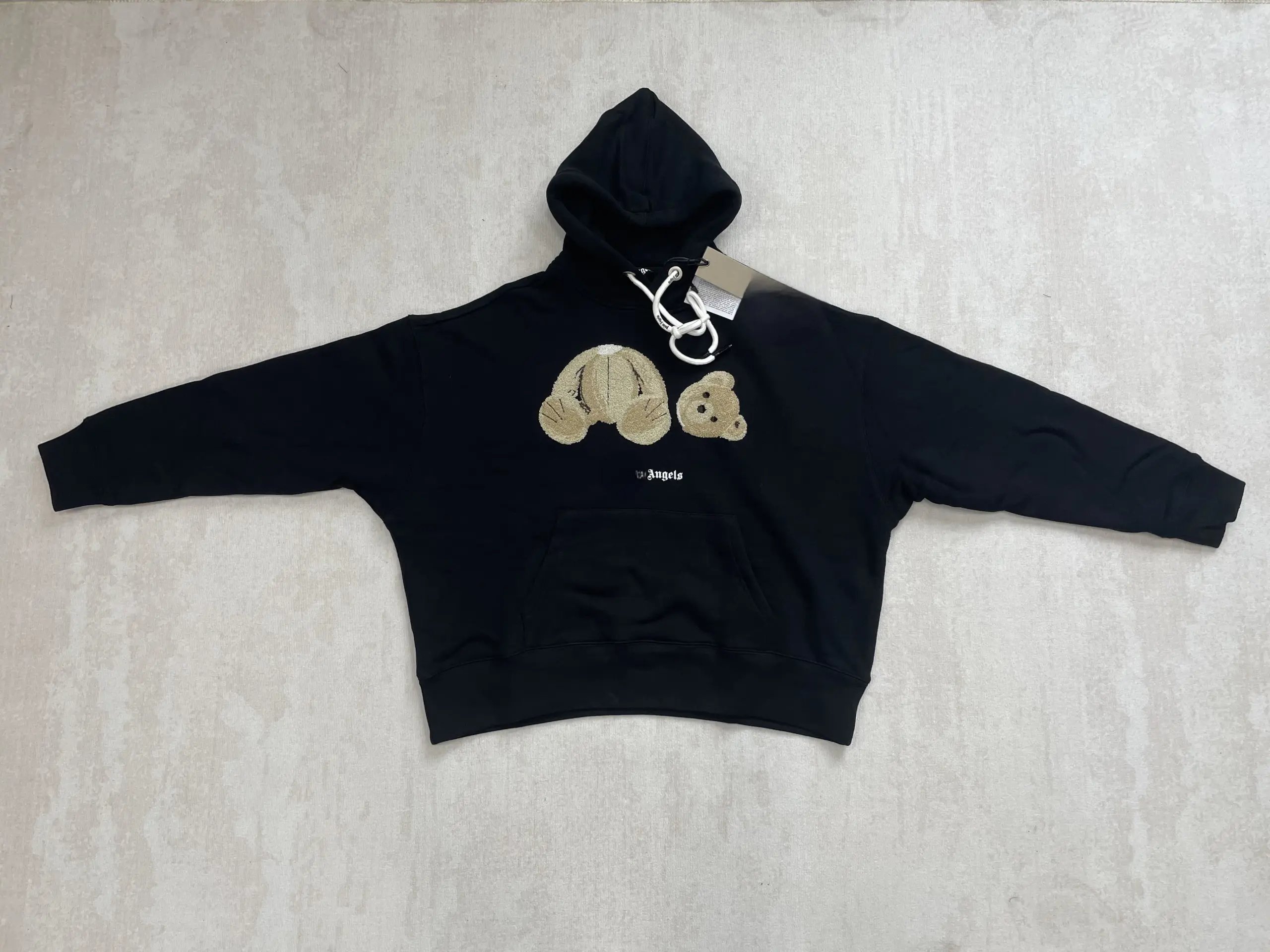 260CNY PALM ANGELS PA BEAR HOODY BLACK BROWN