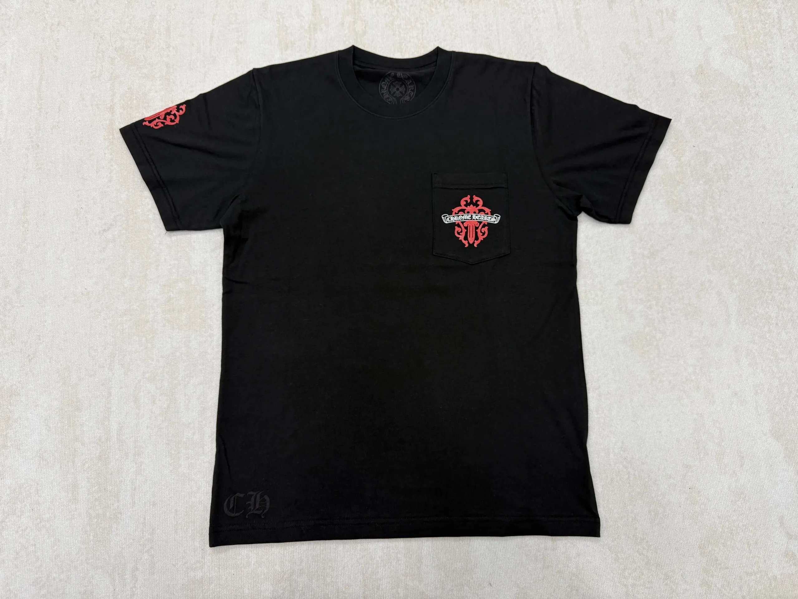 190CNY CHROME HEARTS T-SHIRT BLACK RED
