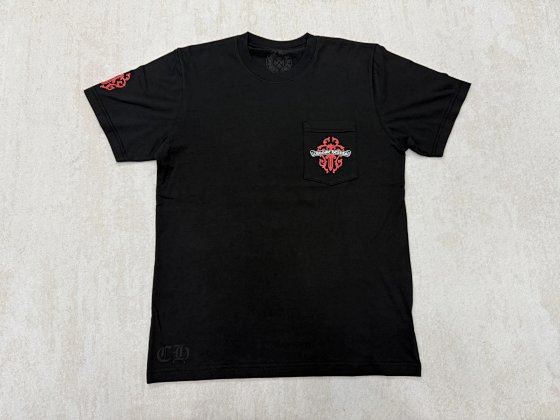 190CNY CHROME HEARTS T-SHIRT BLACK RED