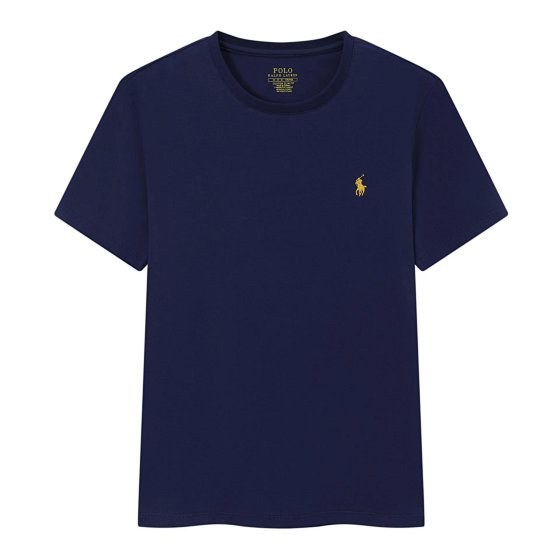 Men's Summer Crew Neck T-Shirt Short Sleeve Slim Fit Pure Cotton Embroidered Casual Basic Tee