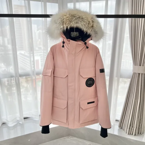 Canada Goose Expedition Parka Pink with Raccoon Fur Trim - 1