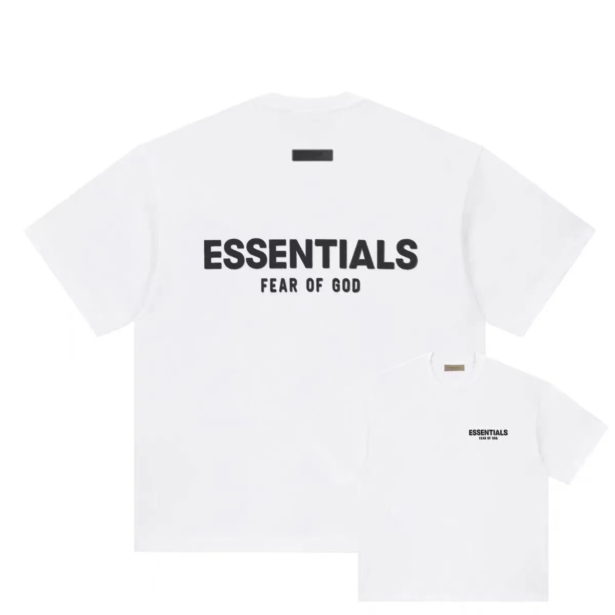 Essentials Fear of God White Logo Cotton T-Shirt Unisex