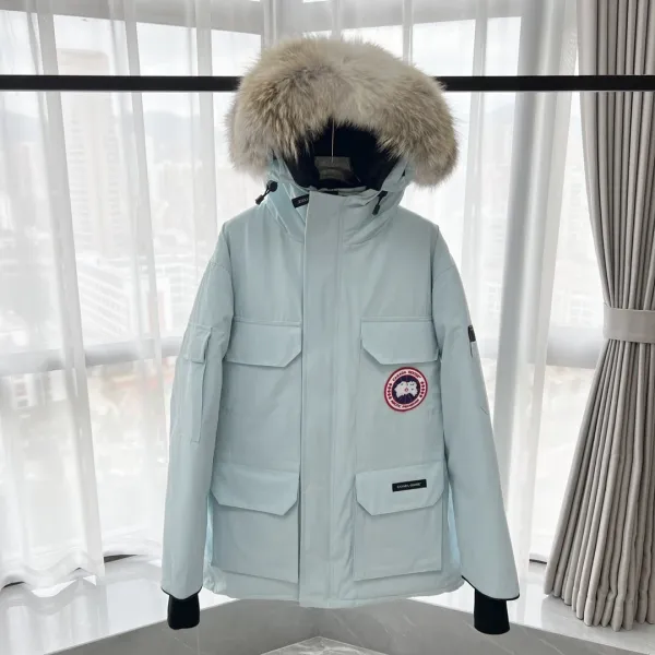 Canada Goose Expedition Parka Ice Blue with Fur Trim Parka - 1