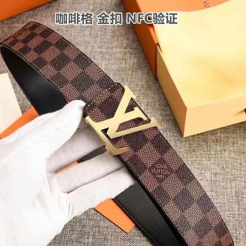 Coffee Plaid Gold Buckle