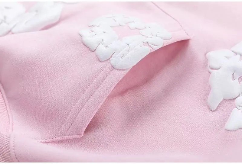 Design Floral Print Orange Hoodie and Sweatpants Set - 7