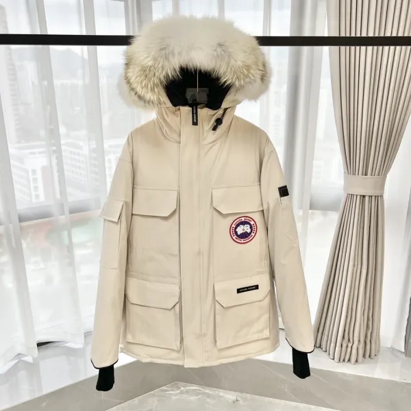 Canada Goose Expedition Parka Beige with Fur Trim Parka - 1