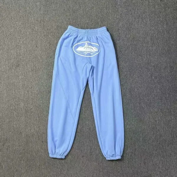 Design Logo Print Light Blue Sweatpants - 1
