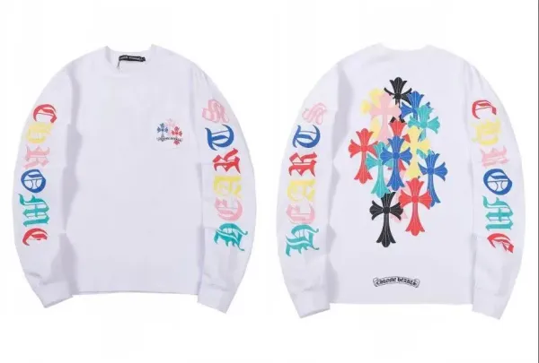 Chrome Hearts Cross Print Long Sleeve T-Shirt White - 1