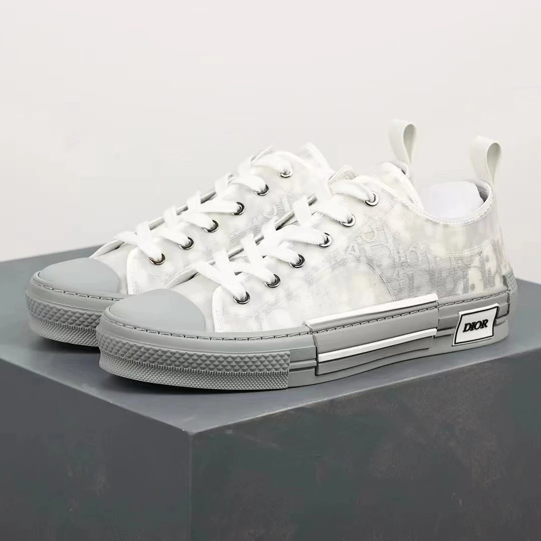 Dior B23 Oblique Print White Sneakers - 13