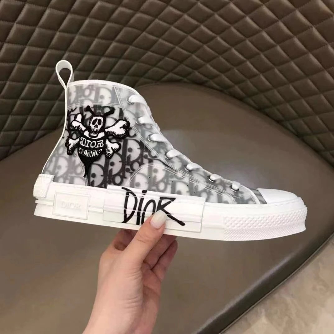 Dior B23 Oblique Print White Sneakers - 6