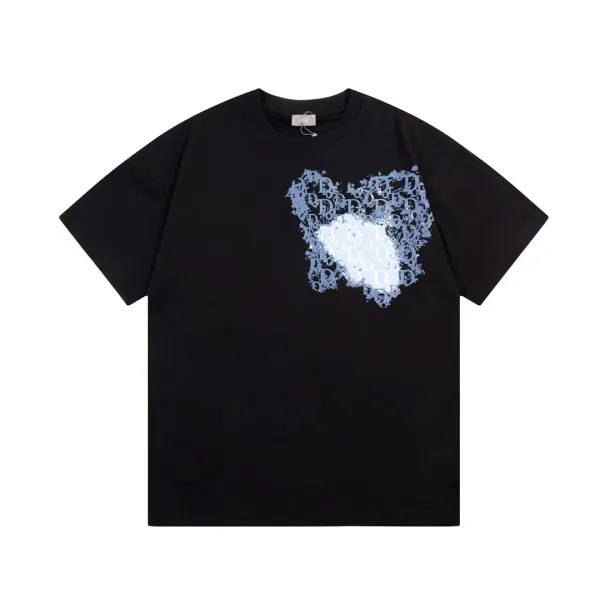 Dior Oblique Scribble Logo Black T-Shirt - 8