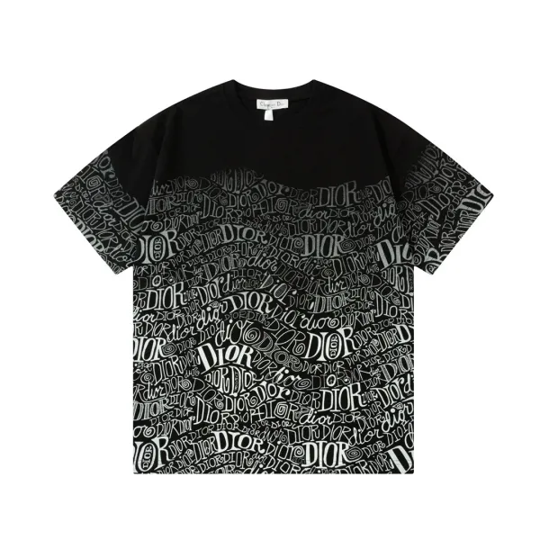 Dior Oblique Scribble Logo Black T-Shirt - 7