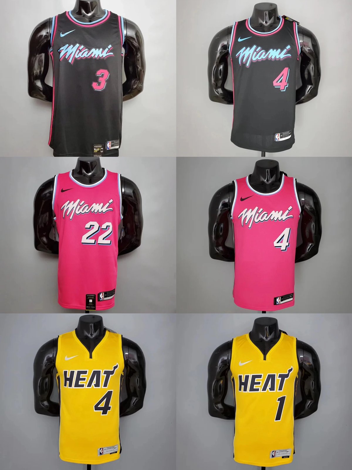 Nike Miami Heat City Edition Jersey Black Pink Blue product detail 11 in Litbuy spreadsheet finds