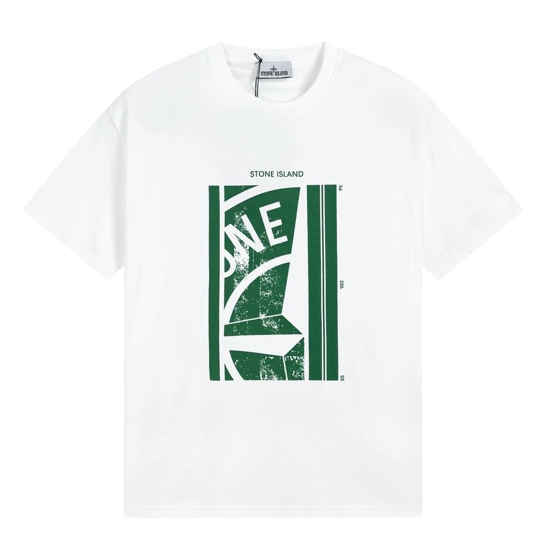 Stone Island Compass Logo Print White T-Shirt - 13