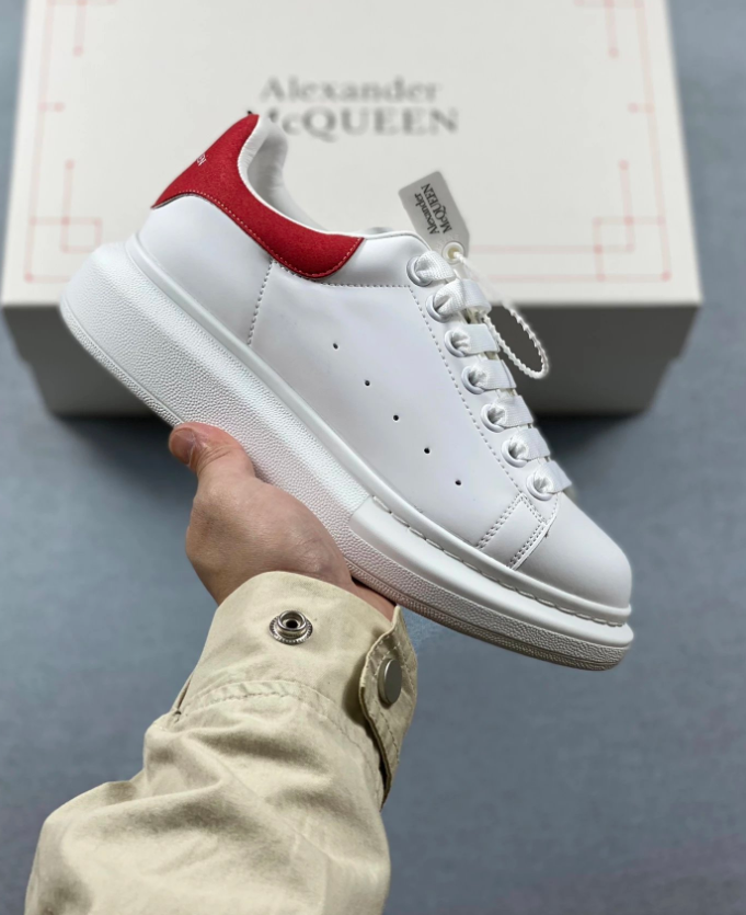 Alexander McQueen Oversized Sneakers White with Holographic Heel Tab Sneakers - 12
