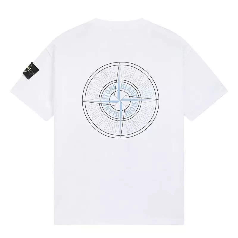 Stone Island Compass Logo Print White T-Shirt - 3