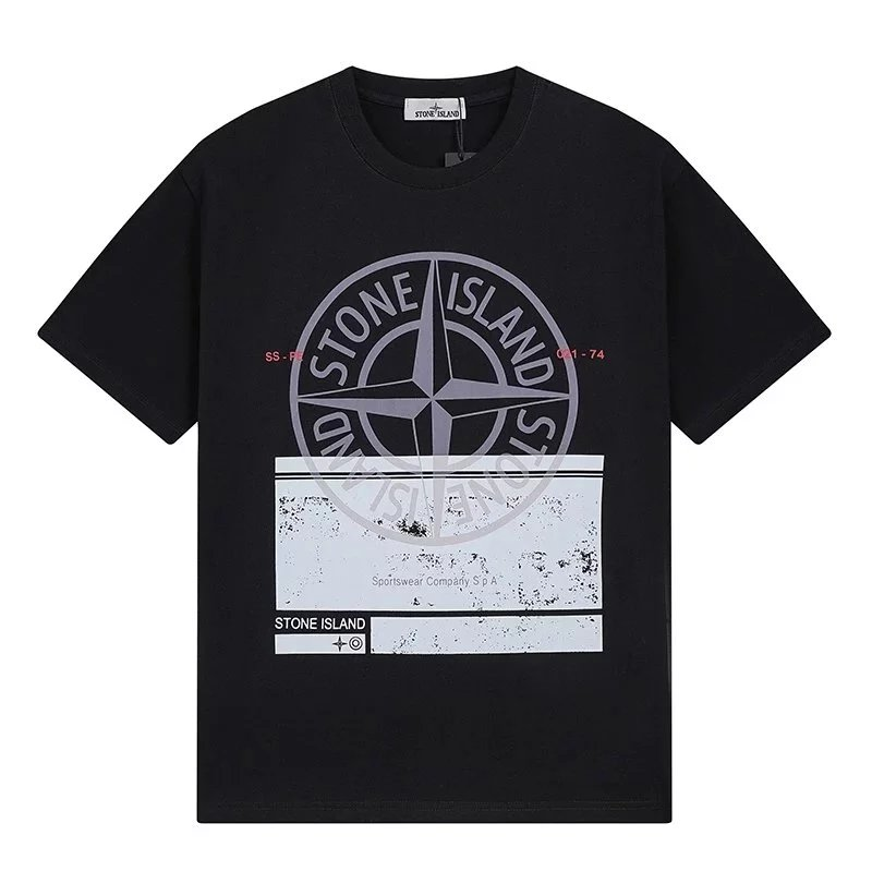 Stone Island Compass Logo Print White T-Shirt - 4
