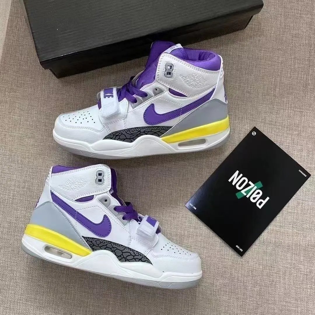 纯原/实拍/高品质/头层/鞋垫刷胶/Air Jordan Legacy AJ312 乔丹最强三合一 湖人 高帮文化运动篮球鞋 男女同款 尺码 36-47.5
