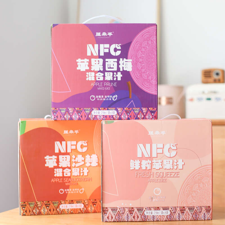 【视频】疆果萃NFC鲜榨果汁 苹果汁 苹果沙棘汁 苹果西梅汁