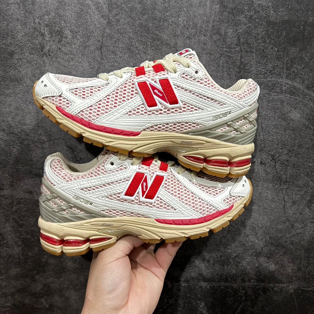 New Balance 1906R White Red Beige Running Shoes - 1