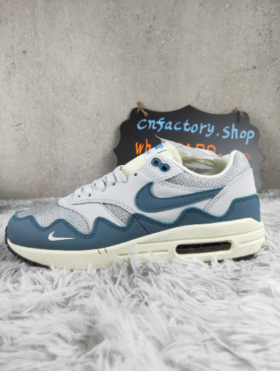Patta Grey Blue Wave Pattern Men's and Women's Sports and Leisure Running Shoes - AM004