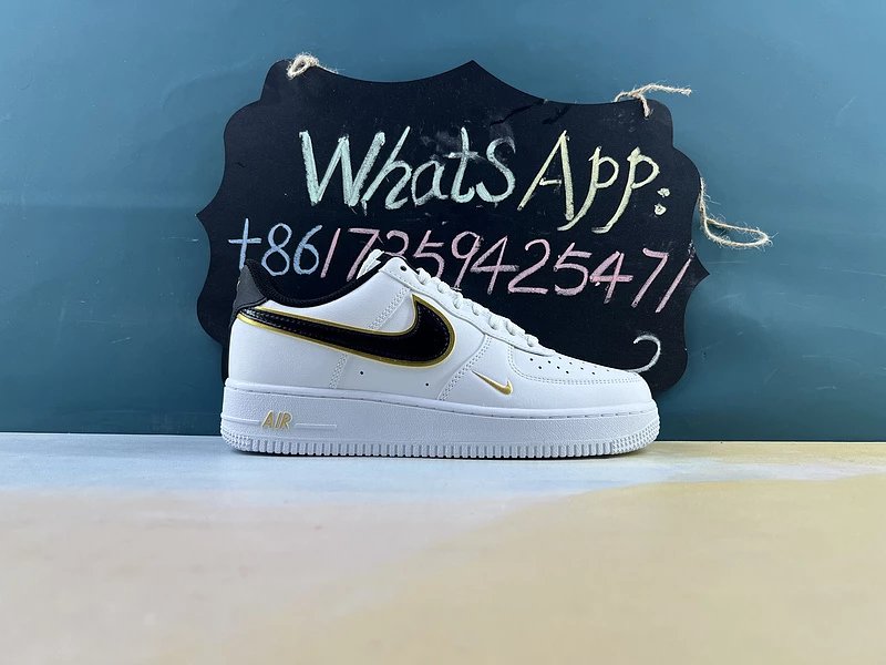 H21 CN N1ke A1r Force 1 Low'07 8 Double Swoosh White Metac GoldDA8481 100