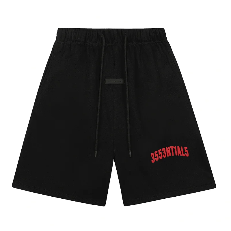 Essentials red letter black shorts - rep Essentials
