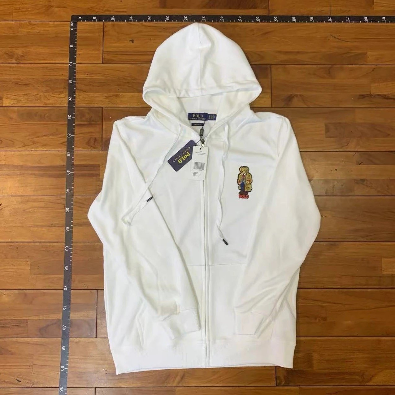 Zip-Up - White - Bear Logo
