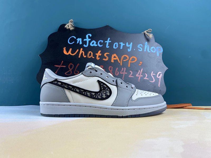 H50CN Dior X AlR J0rdan 1 Low White Grey AJ1-3SN268ZDD