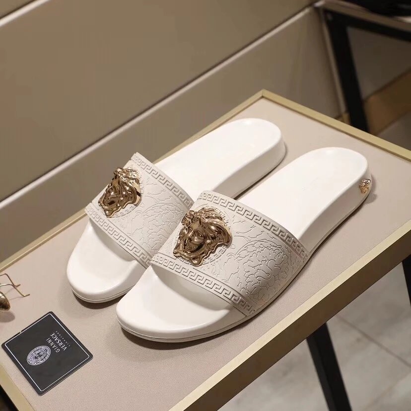 Versace Medusa Slide Pink Rubber Sandals Slippers - 3