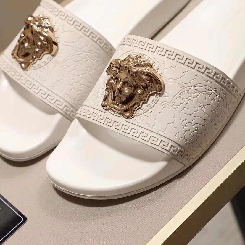 Versace Medusa Slide Pink Rubber Sandals Slippers - 5