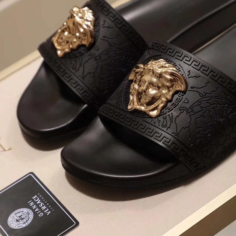Versace Medusa Slide Pink Rubber Sandals Slippers - 14
