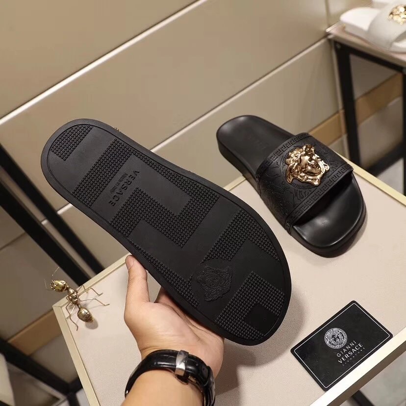 Versace Medusa Slide Pink Rubber Sandals Slippers - 15