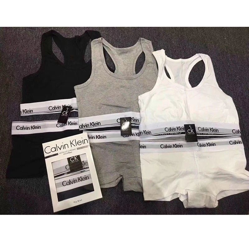 Calvin Klein Underwear Microfiber Sports Bra Set Black White Grey