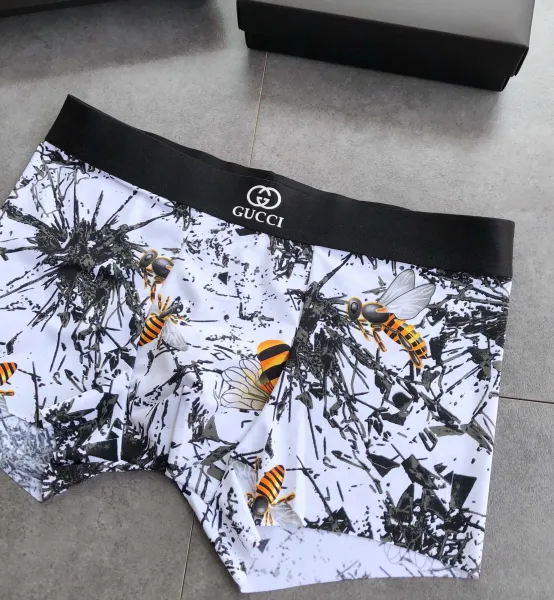 Gucci Bee Print Boxer Briefs White Multicolor Underwear - 7